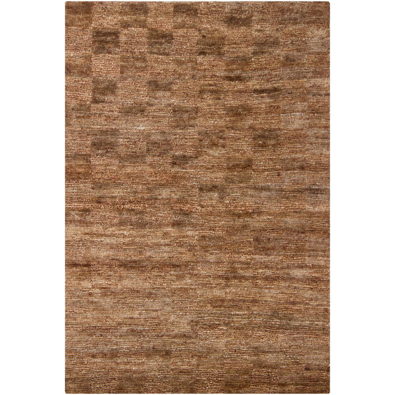 Gizem Handmade Hand-Woven Checkered Brown Indoor Jute/Sisal Area Rug, Rectangle 7'9" x 10'6"
