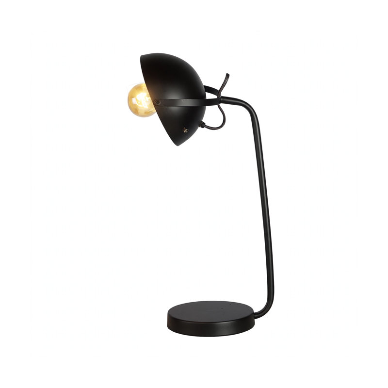 Ensemble de 2 lampes de table Kryo, cadre incurvé, abat-jour dôme pivotant, métal noir 24 po