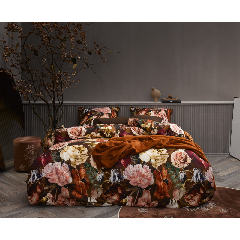 Claire 209 TC Duvet Cover Set, 135 x 200cm Duvet Cover + 1 Pillowcase, Brown