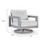 Jazzy Outdoor Swivel Chair with Corded Fabric Cushions, Grey Aluminum
