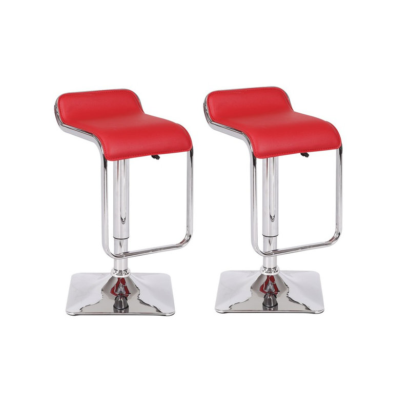 Alamin Swivel Upholstered Adjustable Height Counter Stool, Red