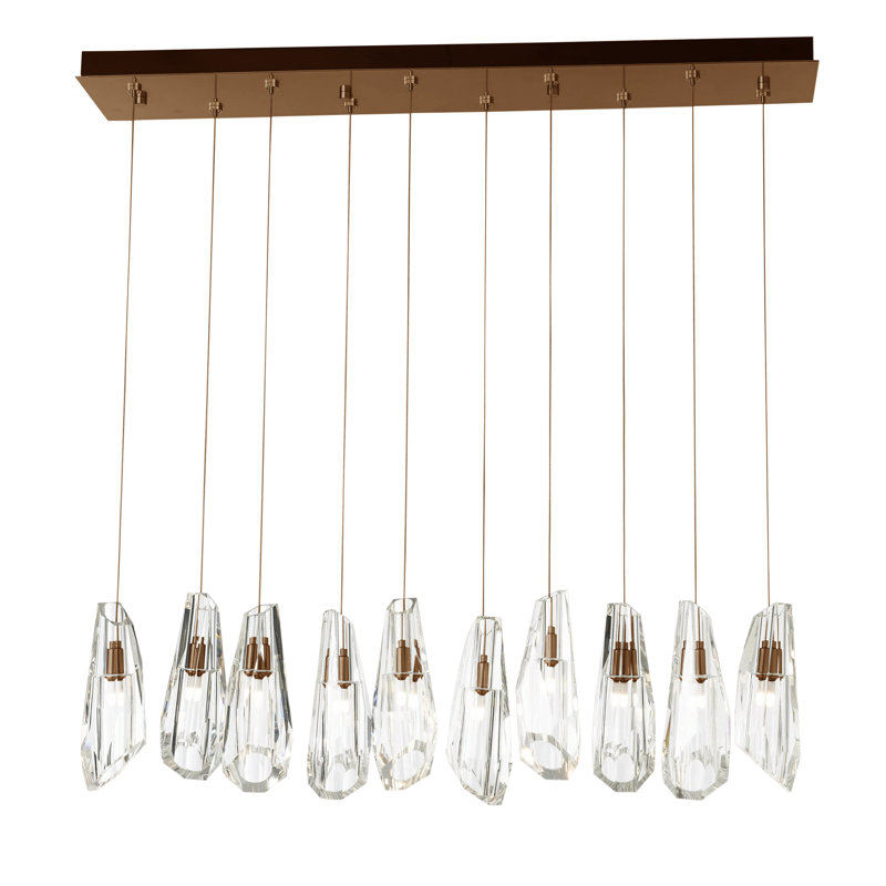 Luma 10 - Light Crystal Pendant, Bronze, 130" H