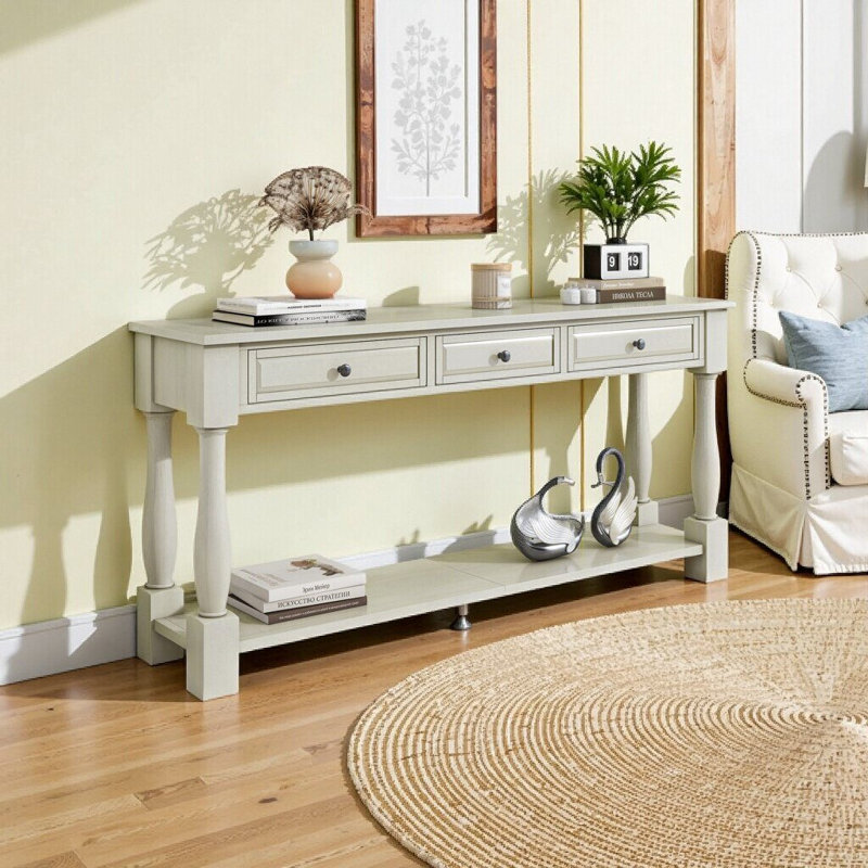 Console élégante élégante de 63 po avec tiroirs et tablette - parfaite pour le vestibule, le couloir et le salon