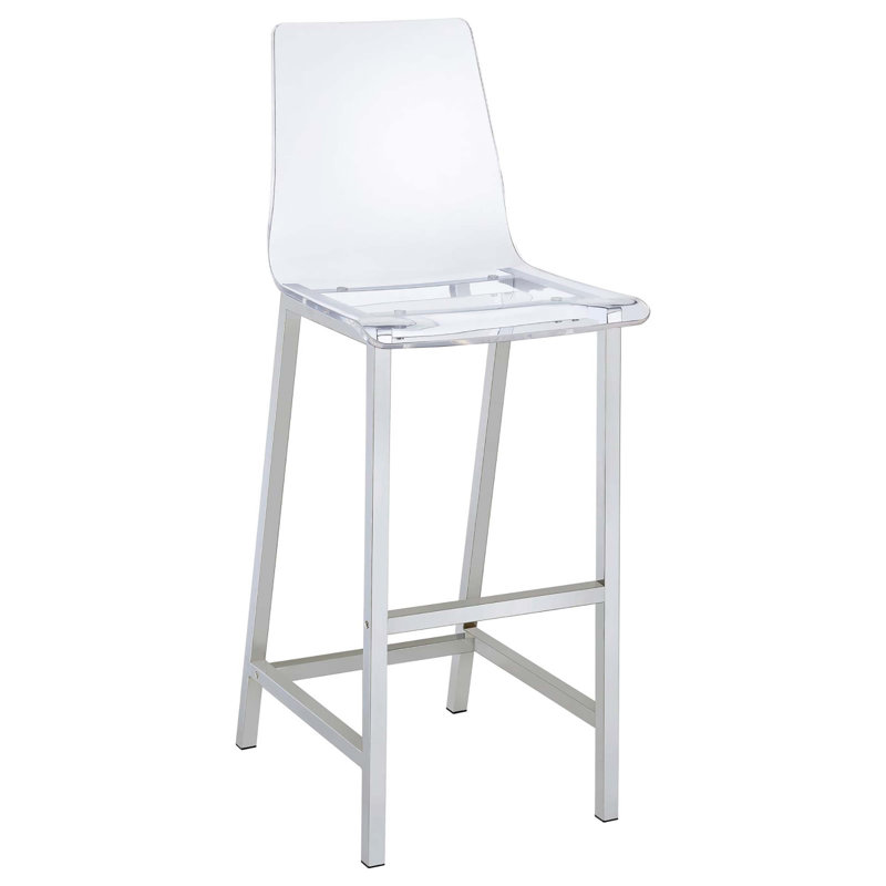 Tabourets de bar transparents et chromés (ensemble de 2)