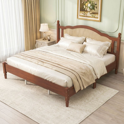 Wooden Platform Bed Frame with Headboard