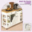  Kitchen Island With Power Outlet, Drop Leaf & Trash Can Storage On Wheels