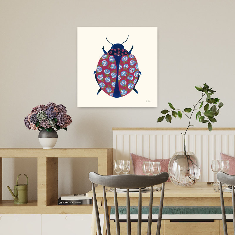 Blooming Beetle I Beetle, art floral, H 18 po x l 18 po