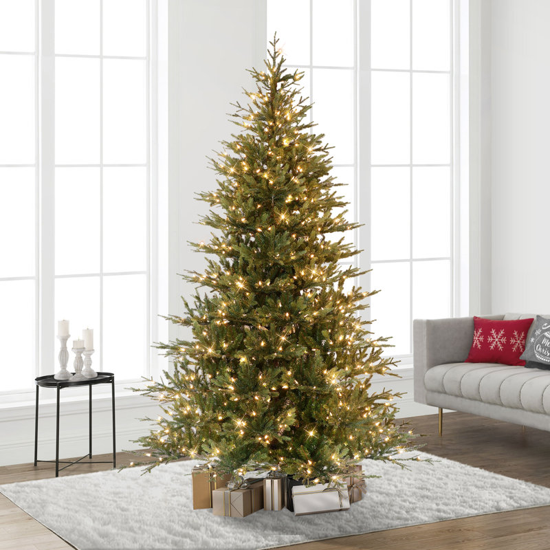 Sapin de Noël artificiel vert avec lumières, 7,5 pi