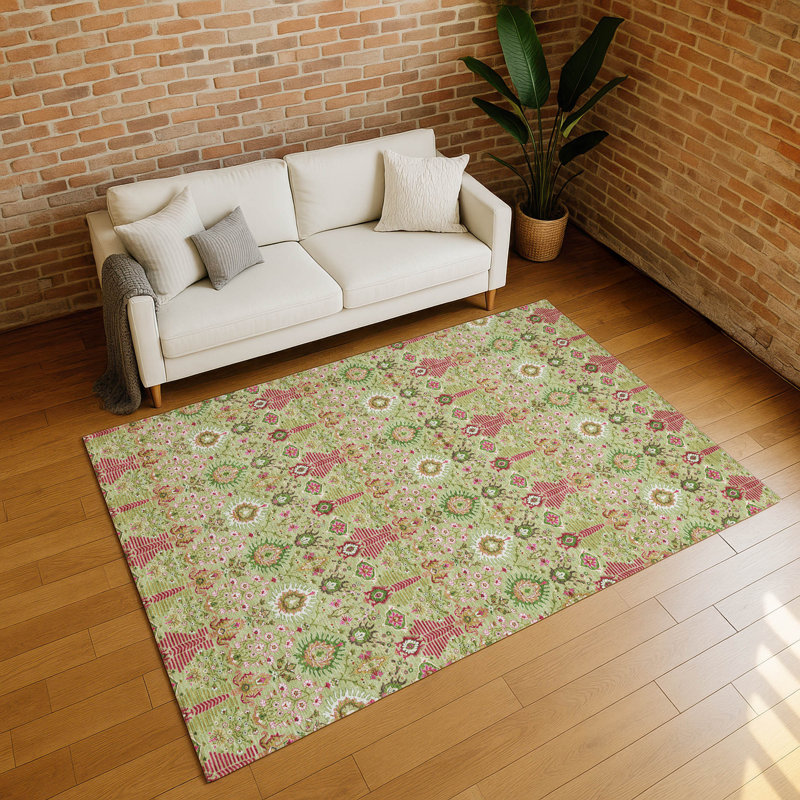 Tapis intérieur / extérieur lavable à la machine Gursevak ACN2251 Global, Rectangulaire 8 pi x 10 pi