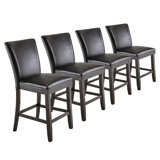 Ebian Upholstered Counter Stool with Solid Wood Frame