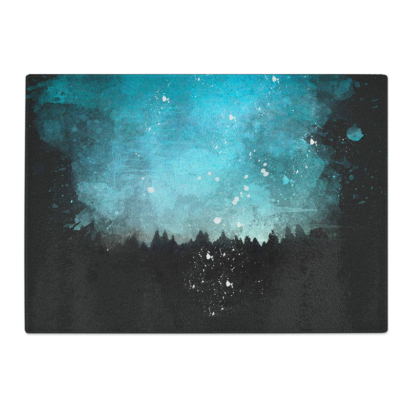 Tempered Glass Above the Forest Paint Splash Chopping Board, 20 cm x 28.5 cm