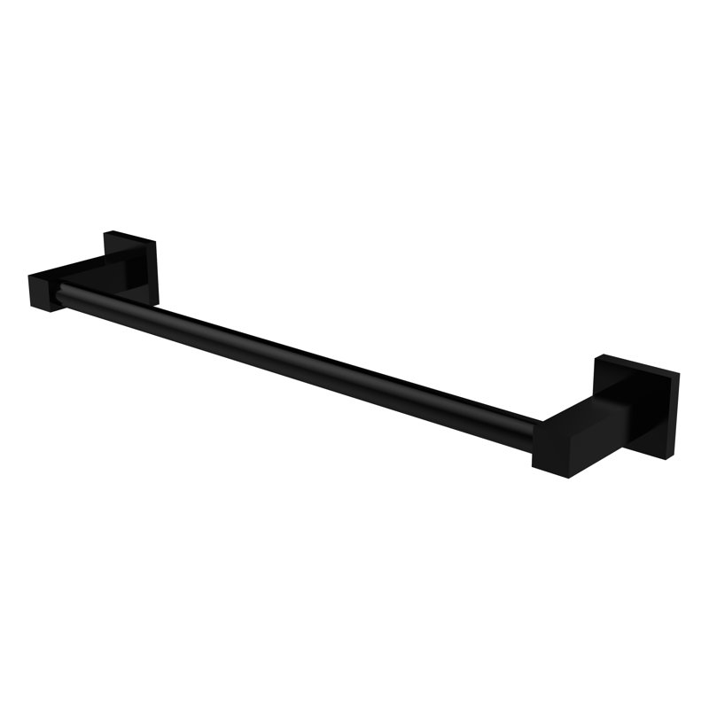 Barre à serviettes murale contemporaine Haranu, Noir mat, H 2 po x l 37,7 po x P 3,7 po