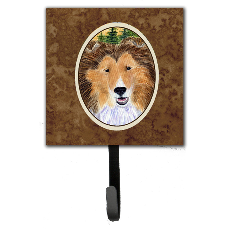 Porte-laisse sheltie et crochet à clé