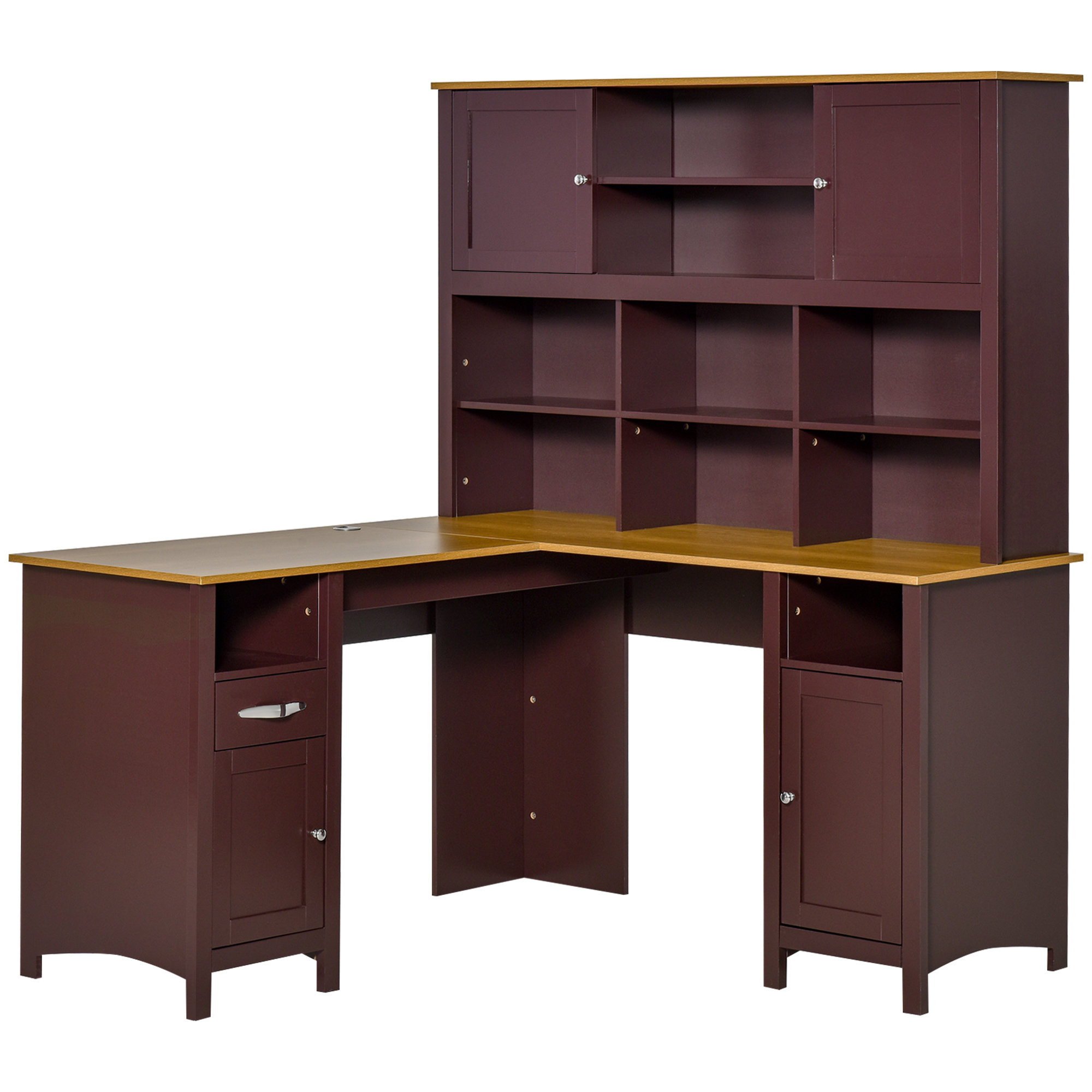 Latitude Run® Janique L-Shaped Desk with Hutch & Reviews | Wayfair