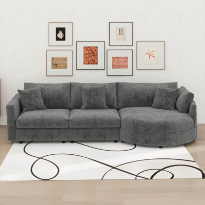 Canapé modulaire incurvé moderne, canapé en L, canapé 3 pièces avec méridienne Modern