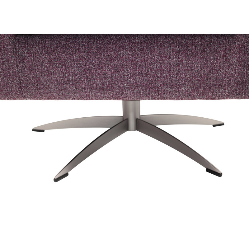 Fauteuil pivotant de 26,25 po Basilina, Mélange de polyester mauve prune Terrasse