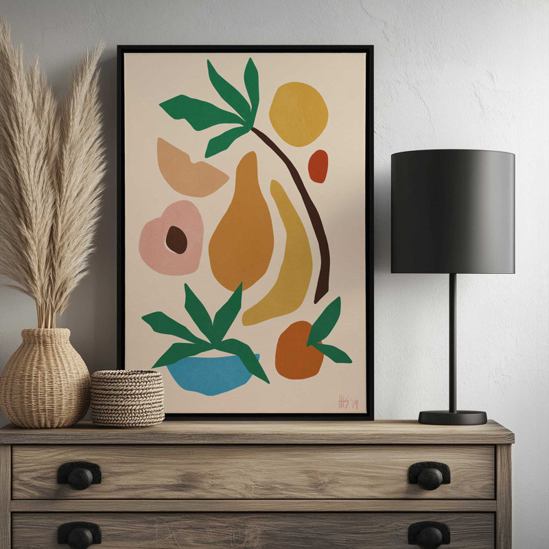 «Fruit Salad I» par Garima Dhawan, reproduction d'art, Tanné, H 48 po x l 36 po, Cadre flottant