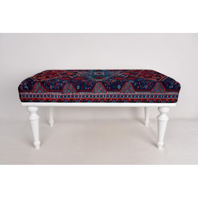 Footstool Bench, Hallway Bench, Ottoman Bench, Upholstered Bench, Turkish Rug Bench, Kilim Bench, Home Decor Bench, Handmade Bench