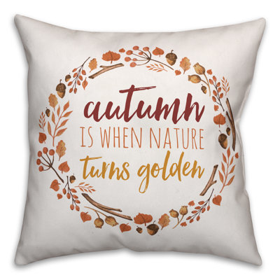  Golden Autumn Throw Pillow