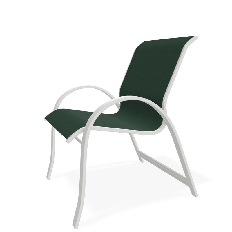 Fauteuil de salle à manger empilable Hiraku, Vert forêt 22D Sunbrella® vert, Neige