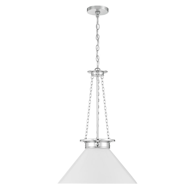 Luminaire suspendu 1 lumière Savoy House Myers en nickel poli, Chrome / nickel poli