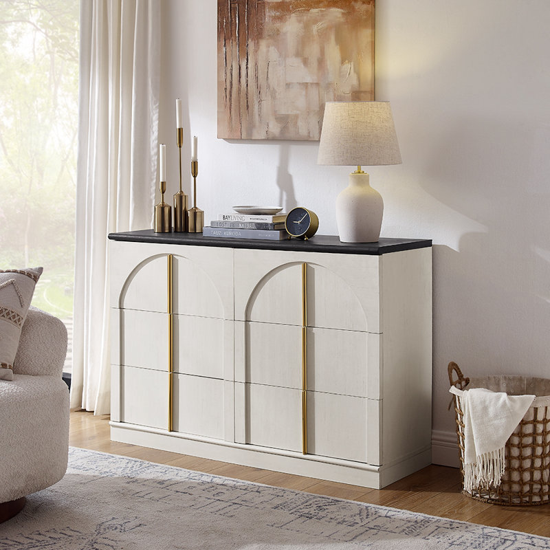 Commode 6 tiroirs Modern, Blanc