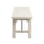 Banc de salle à manger en bois massif rustique, métal inclus, blanc délavé, 3 places, banc d'une capacité de 400 lb
