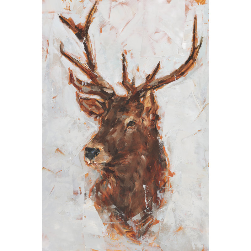 Stag Study I by Ethan Harper - Wrapped Canvas Painting, 76cm H x 51cm W