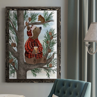 " Lumberjack Bear Pine Tree Coffee Break "