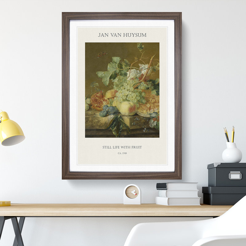 Still Life With Flowers And Fruit Vol.8 by Jan Van Huysum - Single Picture Frame Print, 36cm H x 27cm W x 2cm D
