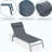 Patio Chaise Lounge Set, 3 Pieces Adjustable Backrest Pool Lounge Chairs Steel PVC-coated polyester Sunbathing Recliner With Headrest (Grey,2 Lounge Chair+1 Table)-596528540