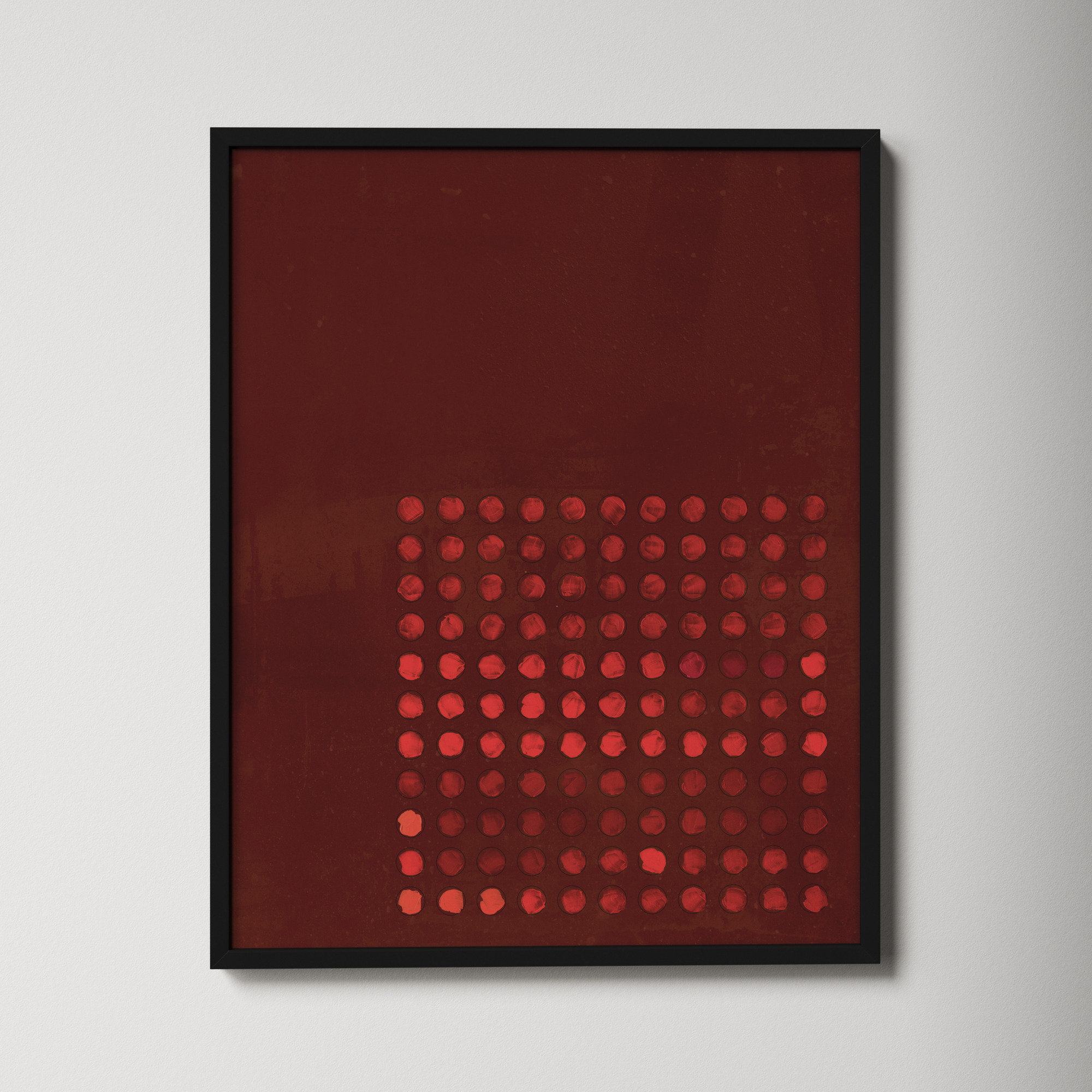 Circles In Squares 7 by Jacques Pilon, 30" H x 24" W x 1.25" D, Black
