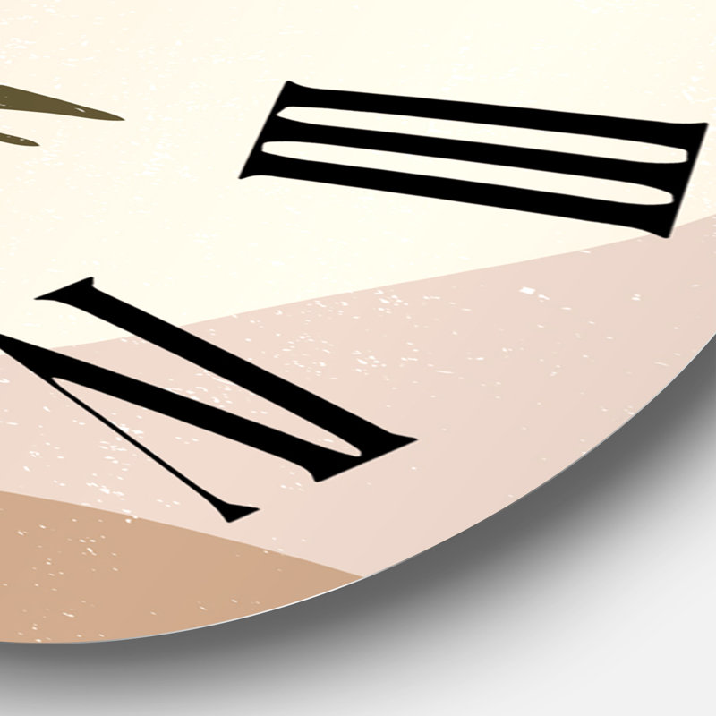 Horloge murale moderne Botanical Minimalist Leaf In Earth Tones I, Surdimensionné