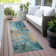 Machine Washable Indoor/Outdoor Xhevrie Teal Rug