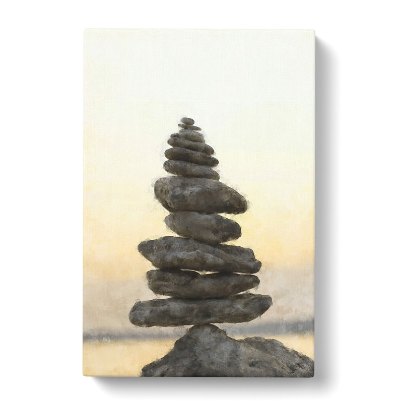 Balancing Zen Stones - Wrapped Canvas Painting Print, 76cm H x 50cm W x 3cm D
