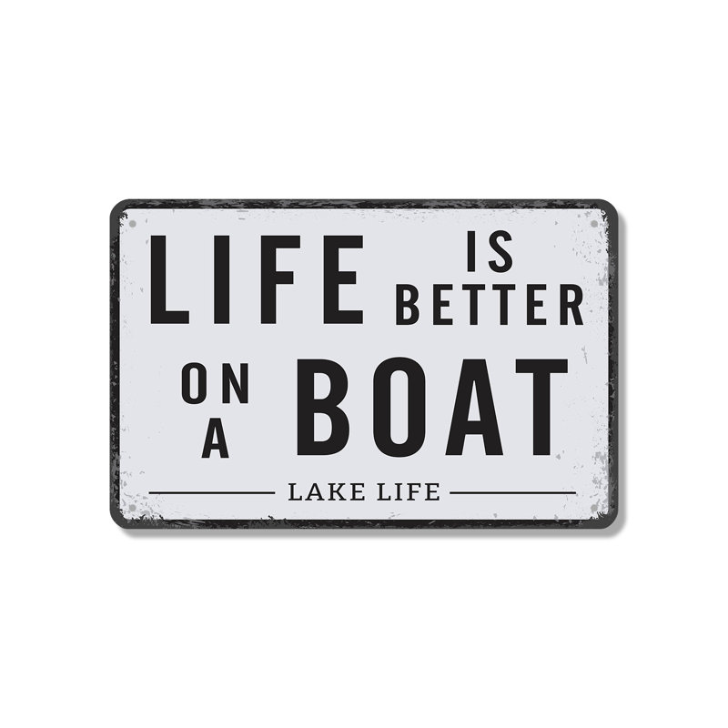 La vie est meilleure sur un bateau (paquet de 2) en aluminium 7 po x 10 po