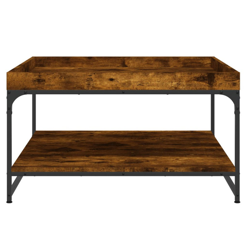 Eichorn Coffee Table with Storage, 45cm H x 80cm L x 80cm W, Smoked Oak