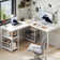 L Shaped Corner Desk with Storage Shelf Office Desk
