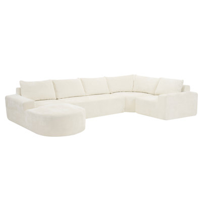 139" Oversized Modular Sofa Cloud Sectional Sofa Set Upholstered Couches U-Shaped Sofa With Deep Seat For Living Room