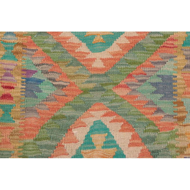 Geometric Wool Hand Woven 60cm X 90cm Area Rug