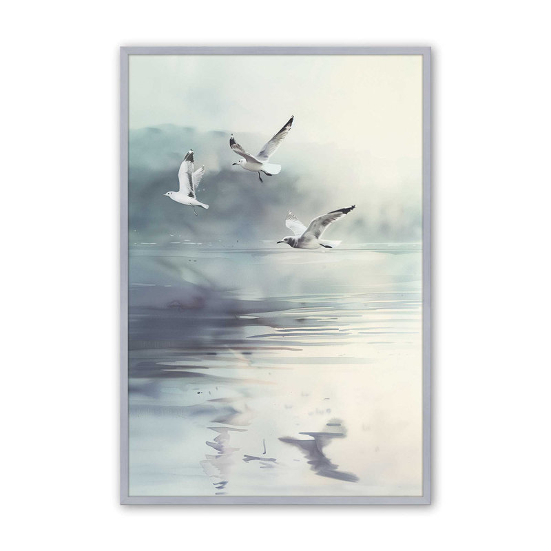 Impression «Misty Soar II», Cadre en chrome poli, H 17,25 po x l 13,25 po