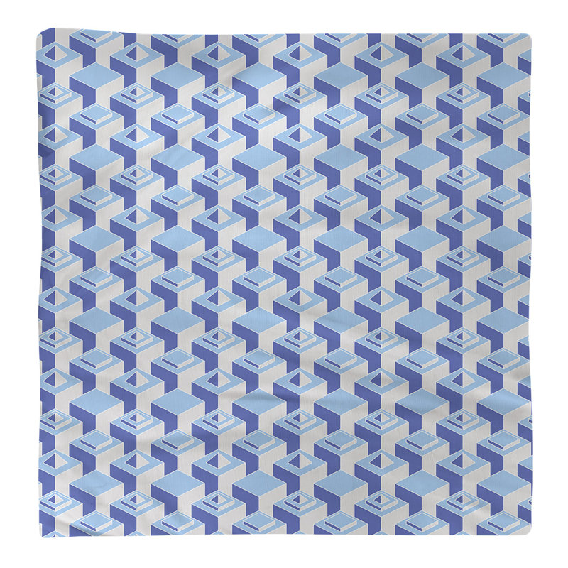 Serviette de table en coton à motif de gratte-ciels à deux couleurs, H 0,1 po x l 22 po x P 22 po, Bleu sarcelle/bleu
