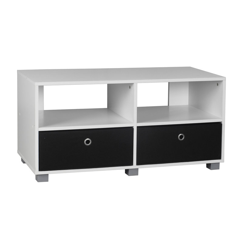 Unfinished TV Stand for TVs up to 43", White/Black