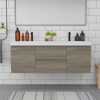 Meuble-lavabo de salle de bain avec tiroirs rembourrés