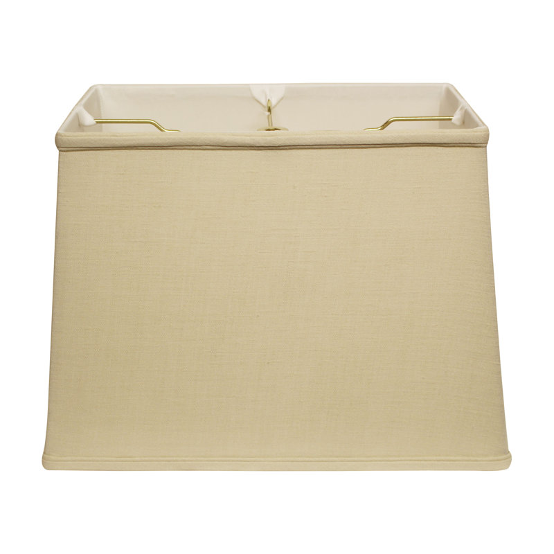 Abat-jour rectangulaire en tissu avec abat-jour rond pour lampes de table, Vanille, H 10,25 po x l 14 po x p 9 po