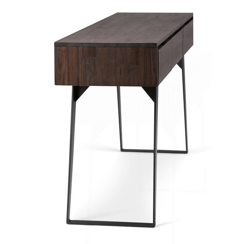 Console - canapé gris anthracite vieilli, Marron foncé