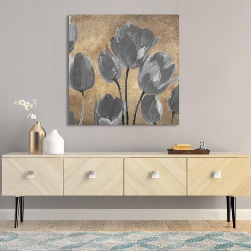 Grey Tulips II by Luca Villa - Wrapped Canvas Art Prints, 70cm H x 70cm W x 4cm D