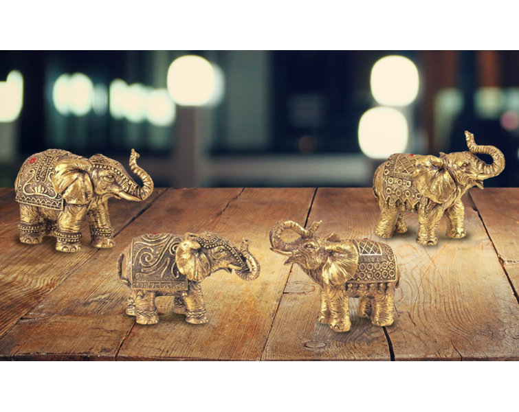 Collectible India Elephant Trunk Up Showpiece Decorative Items Figurine for  Home Decoration Gold Plated Statue Home/Office Table Living Room Decor