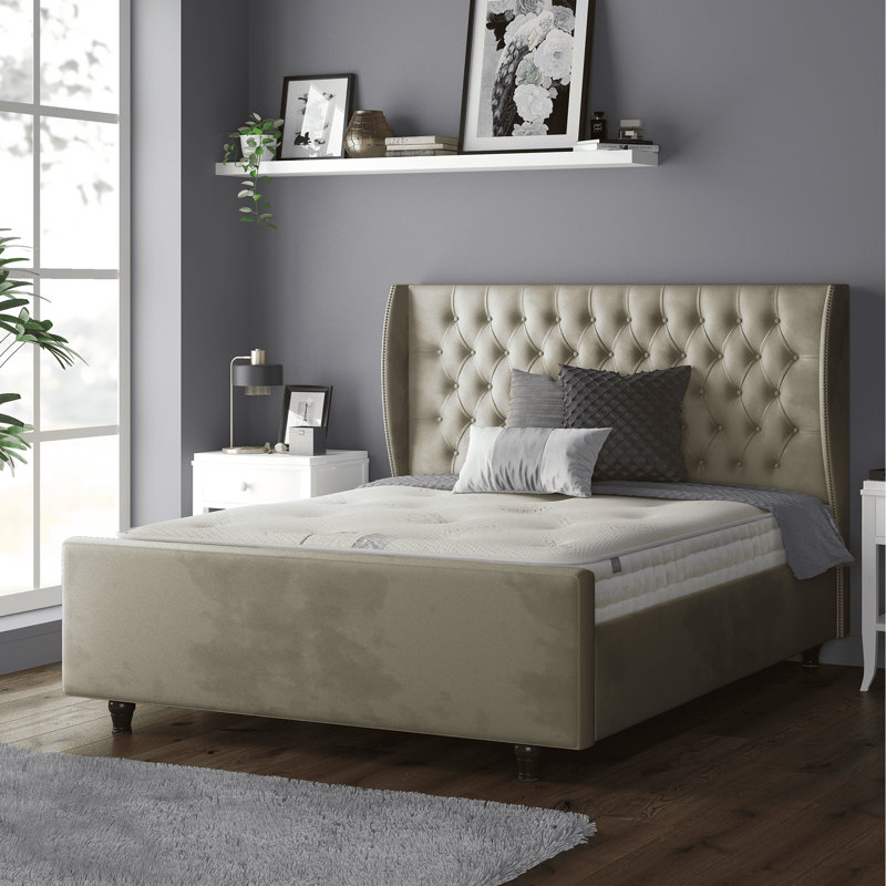 Bartelt Upholstered Bed, Double (4'6), Coffee