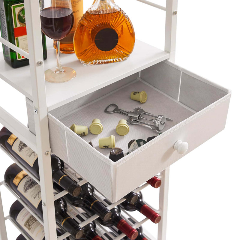 Byata Wine Bottle & Glass Rack White